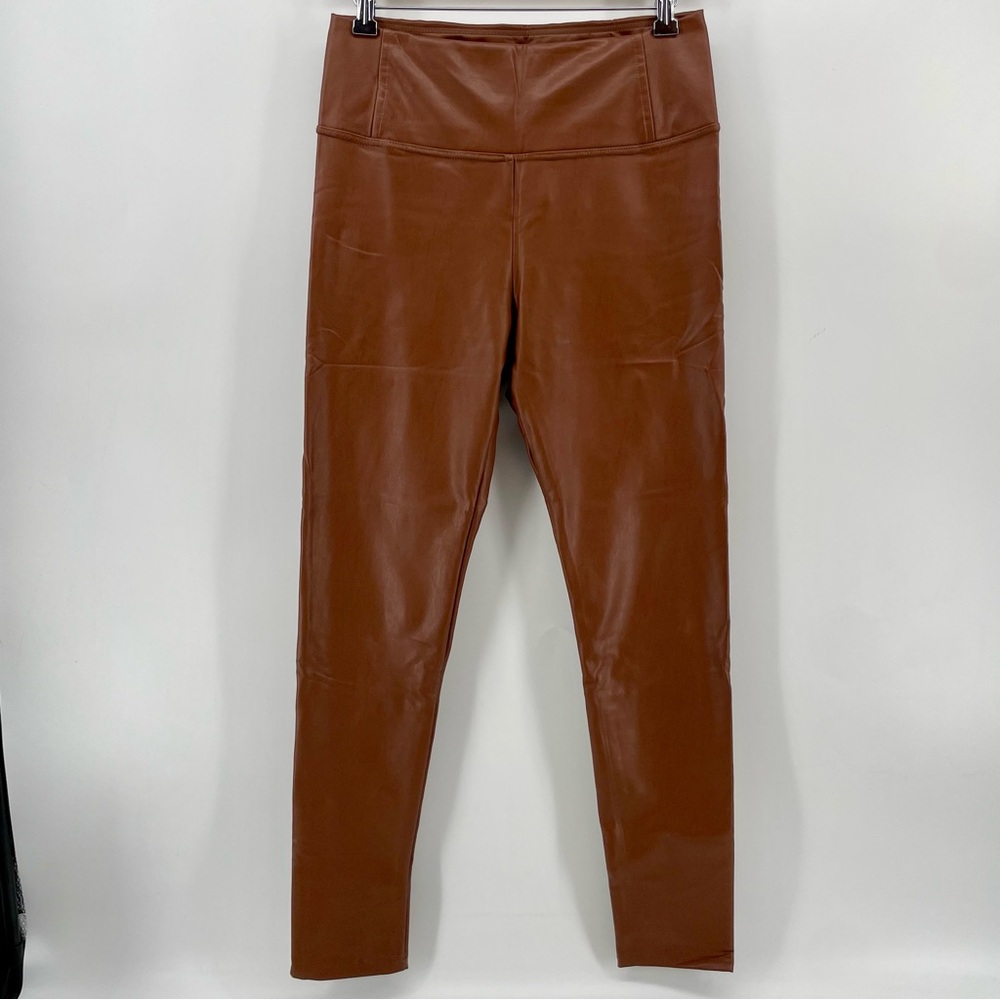 Bagatelle Collection Faux Leather Leggings Brown High Waist M